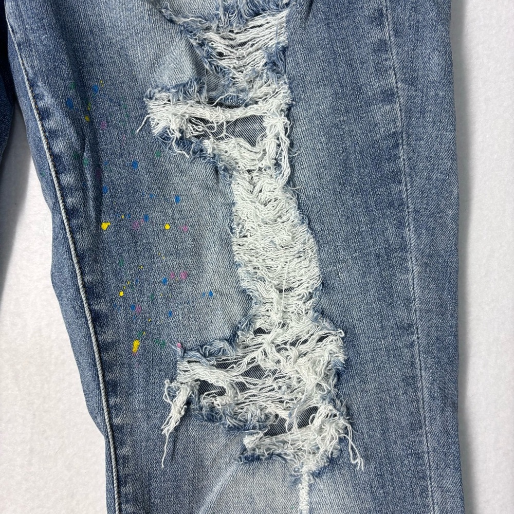 Judy Blue Boyfriend Fit Women’s Jeans 16W. Splatter paint accent. Distressed. - Picture 2 of 11